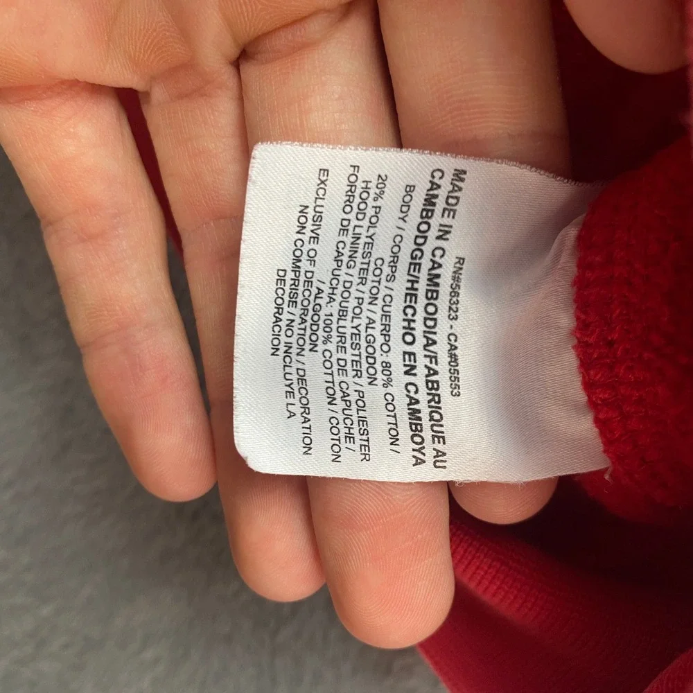 Nike Hoodie Full Zip Mens XL Fleece Sportswear Red White Swoosh 823531-611